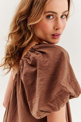 Choco Mousse one shoulder jurk